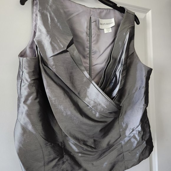 2-piece brides maid set w/wrap, Sz 18, Platinum - Picture 2 of 4